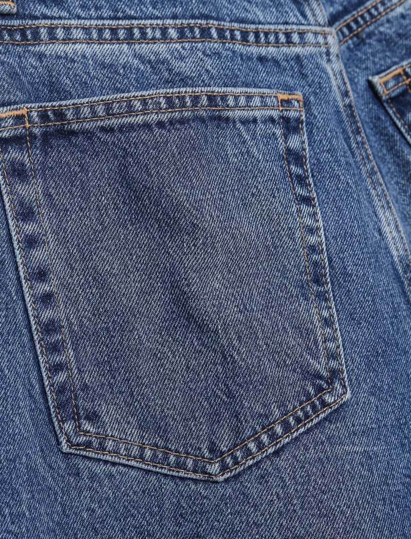 Patchwork Denim A-Line Skirt