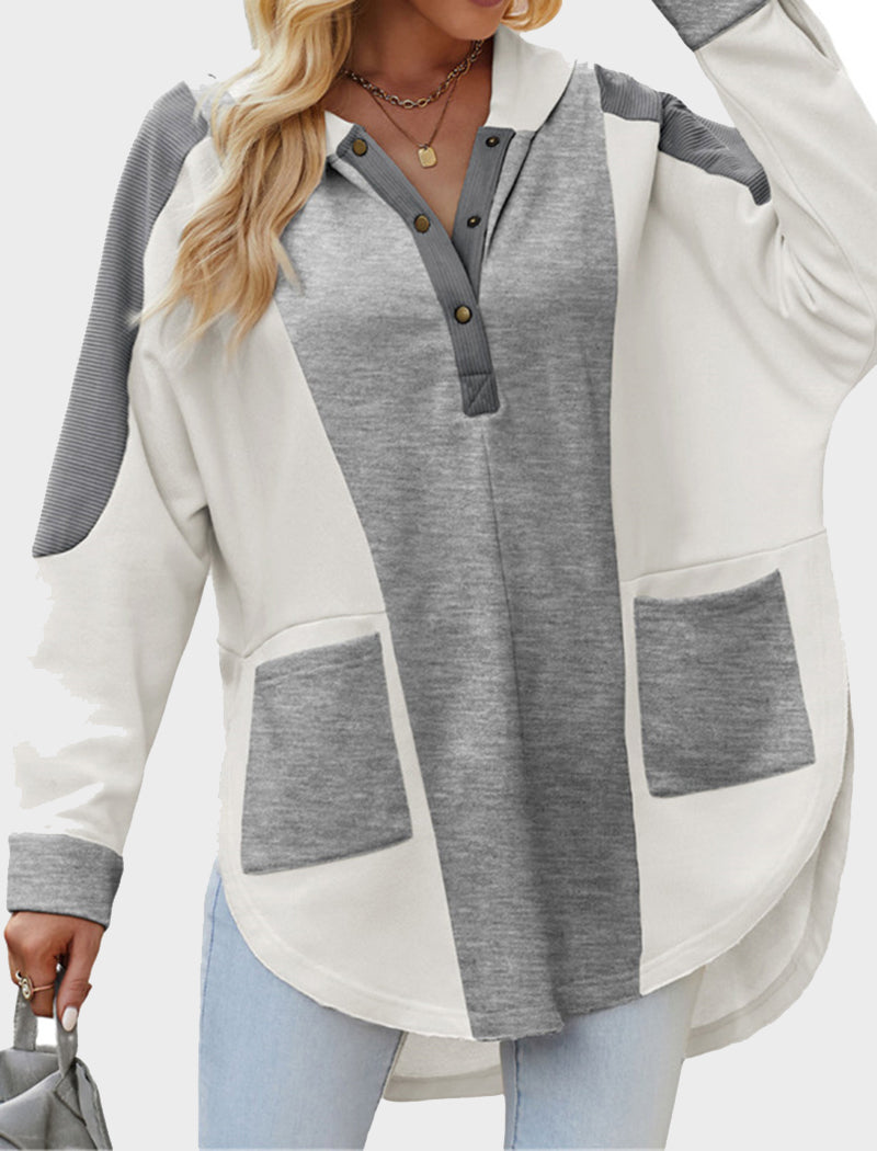 Colorblock Hoodie with Pockets
