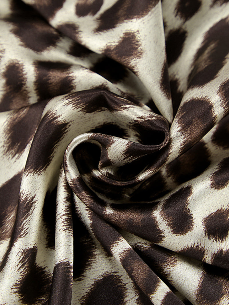 Leopard Cutout Maxi Skirt