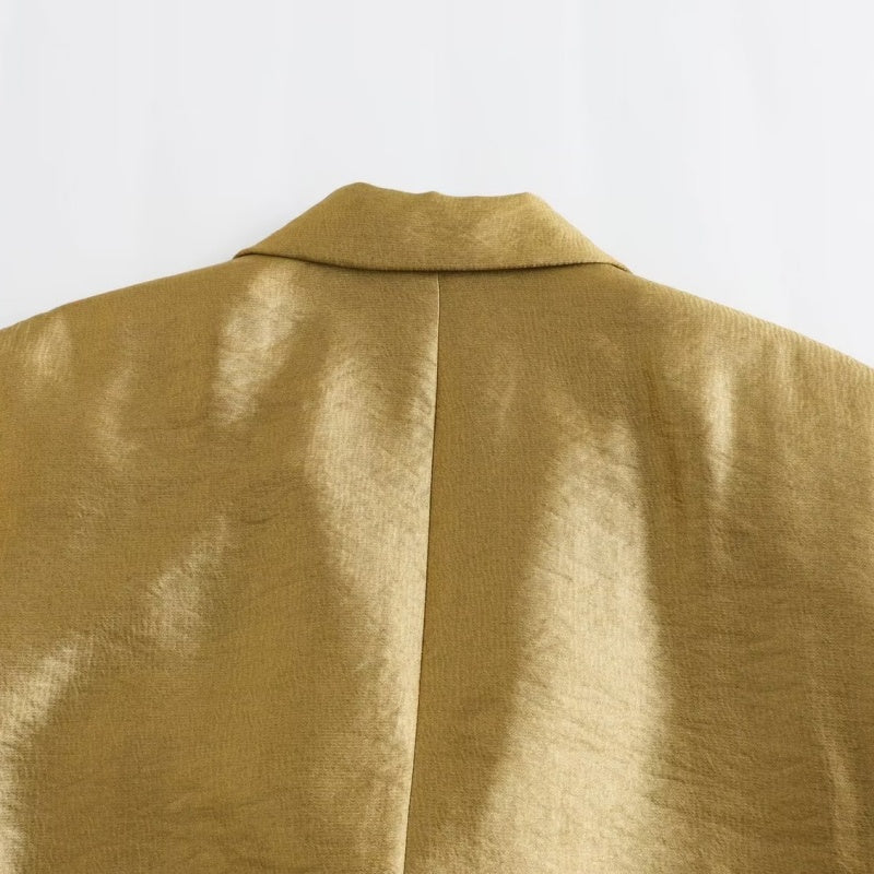 Single-Button Oversized Blazer