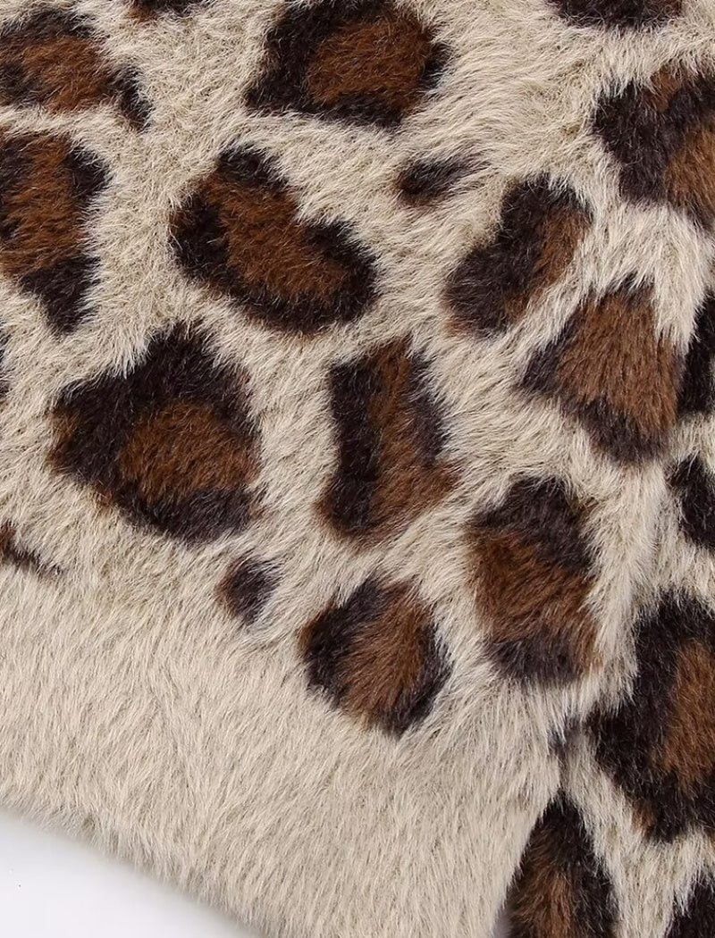 Leopard Print Button-Up Cardigan