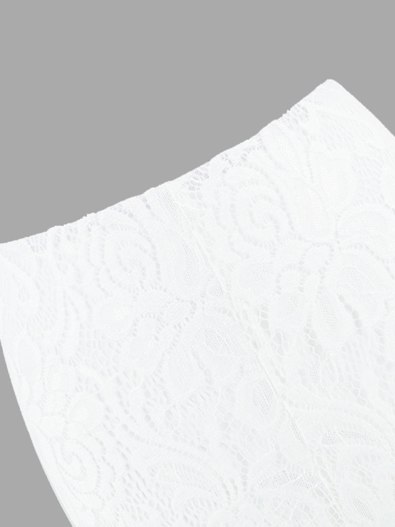 Lace High-Rise Flare Pants