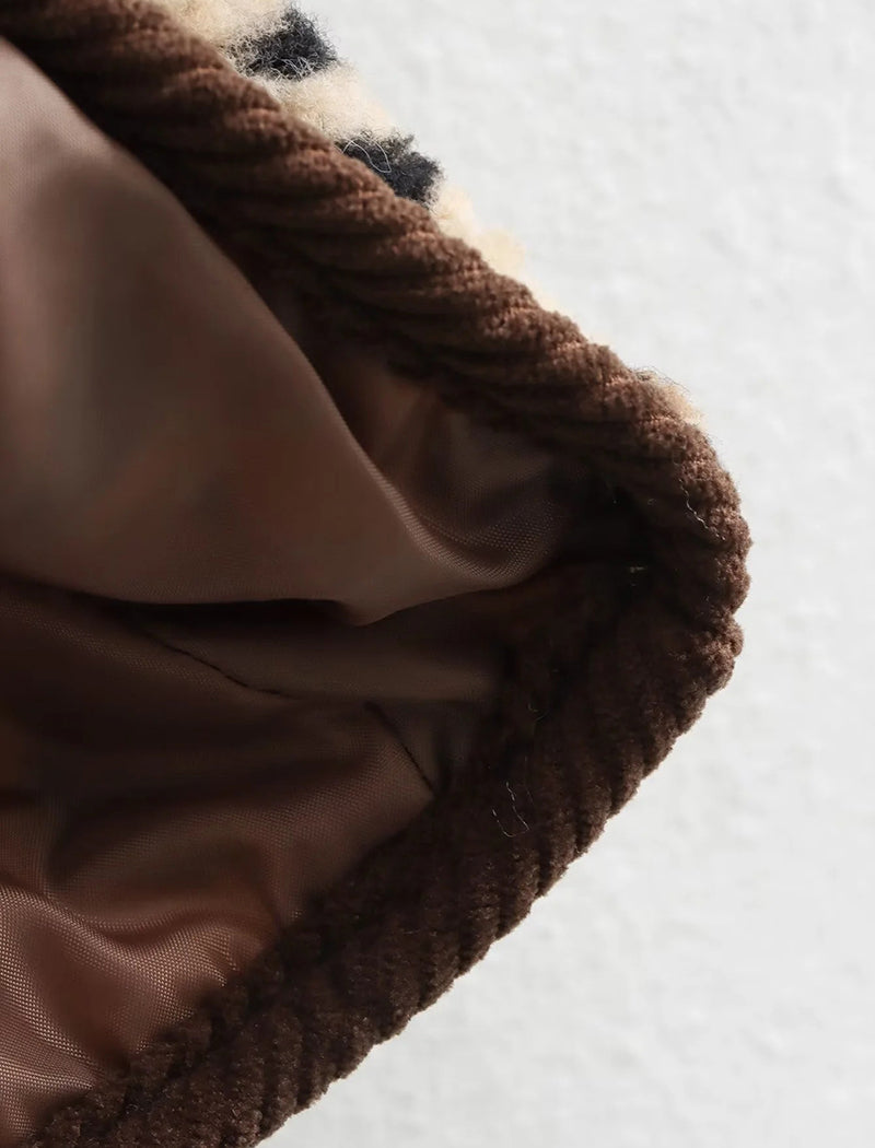 Button-Up Oversized Leopard Print Jacket