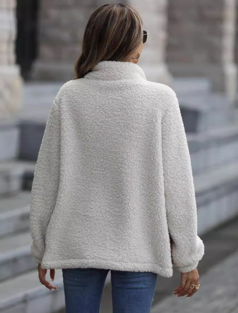 Colorblock Quilted Sherpa Jacket