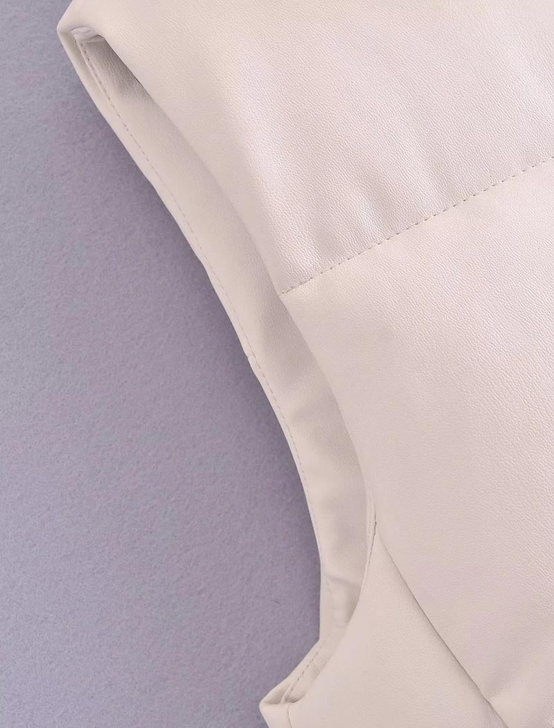 Cropped Padded Vest With High Collar