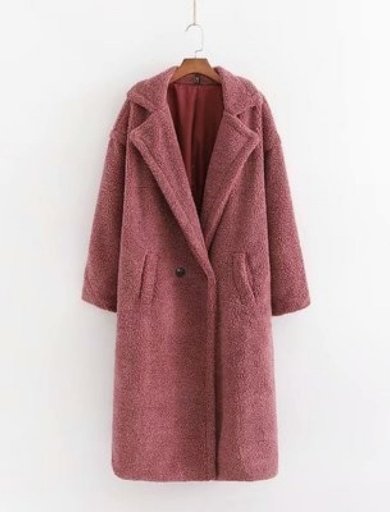 Teddy Coat with Notched Lapels