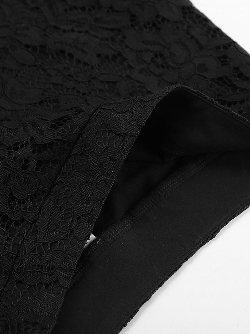 High-Rise Cutout Lace Maxi Skirt