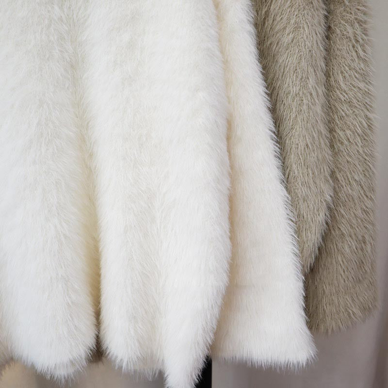 Fluffy V-Neck Loose Knit Sweater