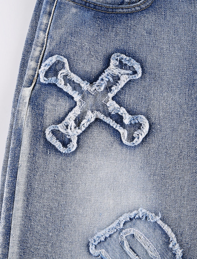 Ripped Embellished Boyfriend Jeans