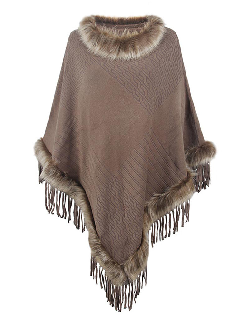 Fringe Trim Poncho