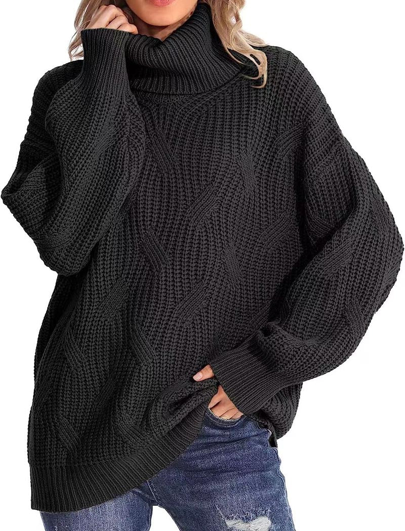 Oversized Turtleneck Knit Sweater