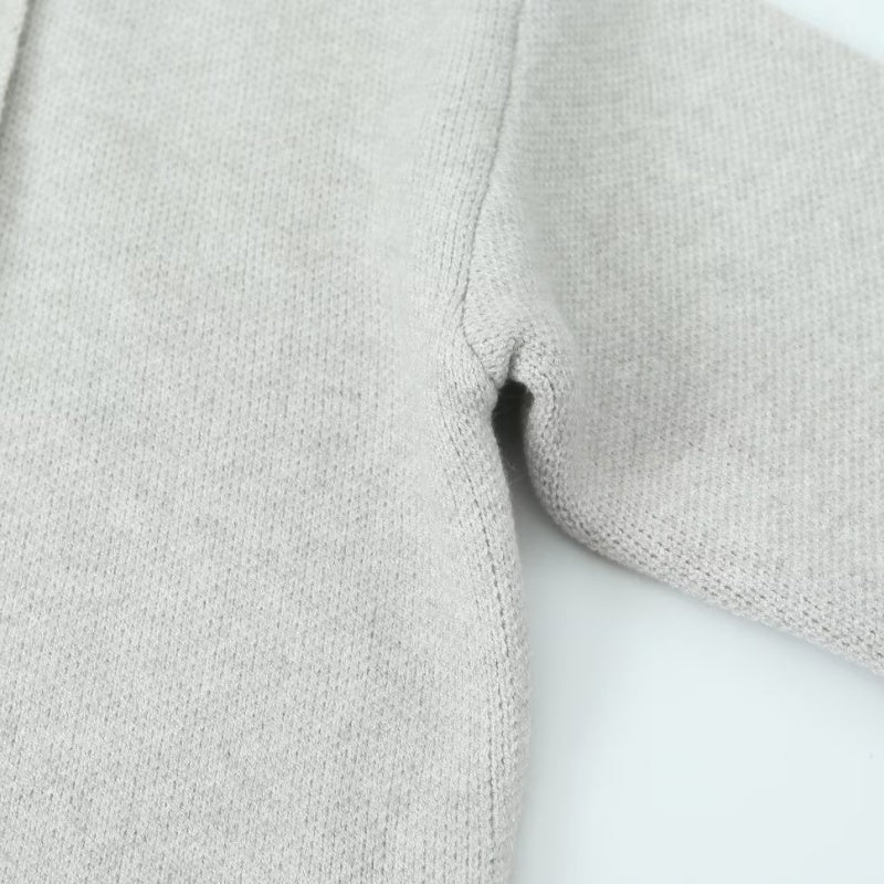 Collared Open-Front Knit Cardigan