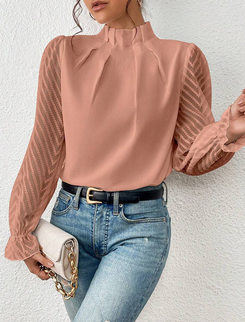 Sheer Sleeve Blouse