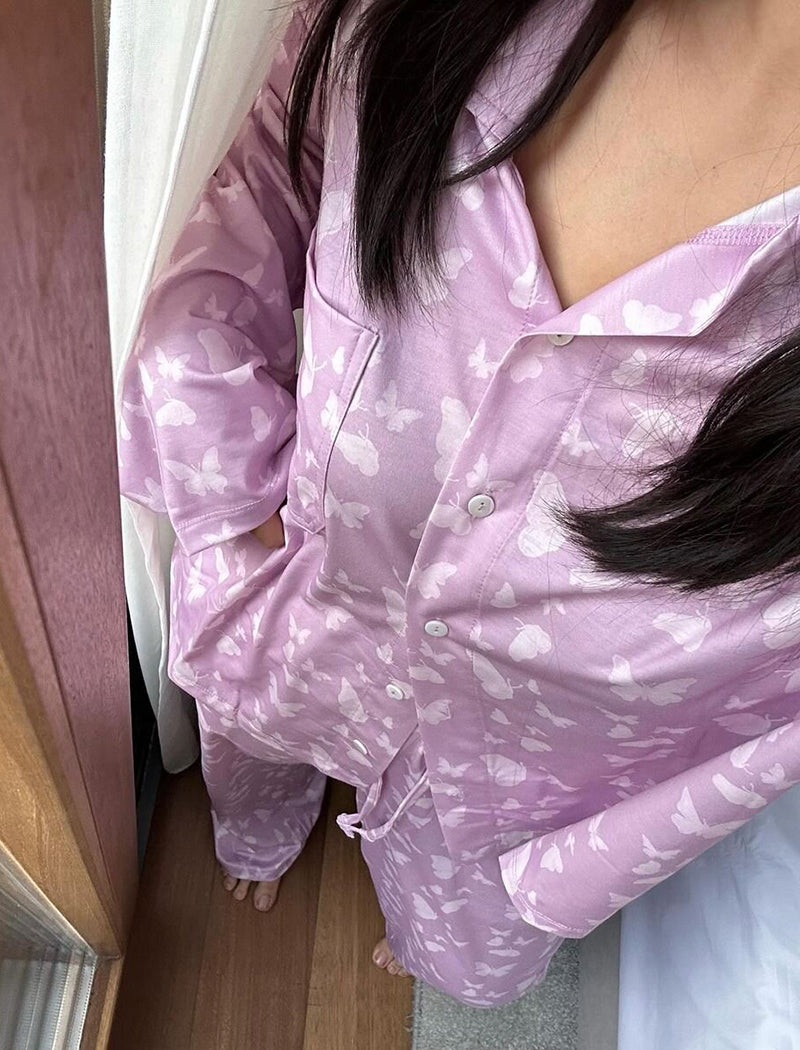 Printed Long-Sleeve Pajama Set