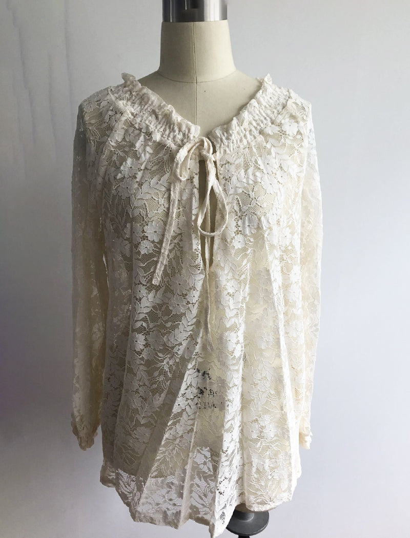 V-Neck Lace Blouse