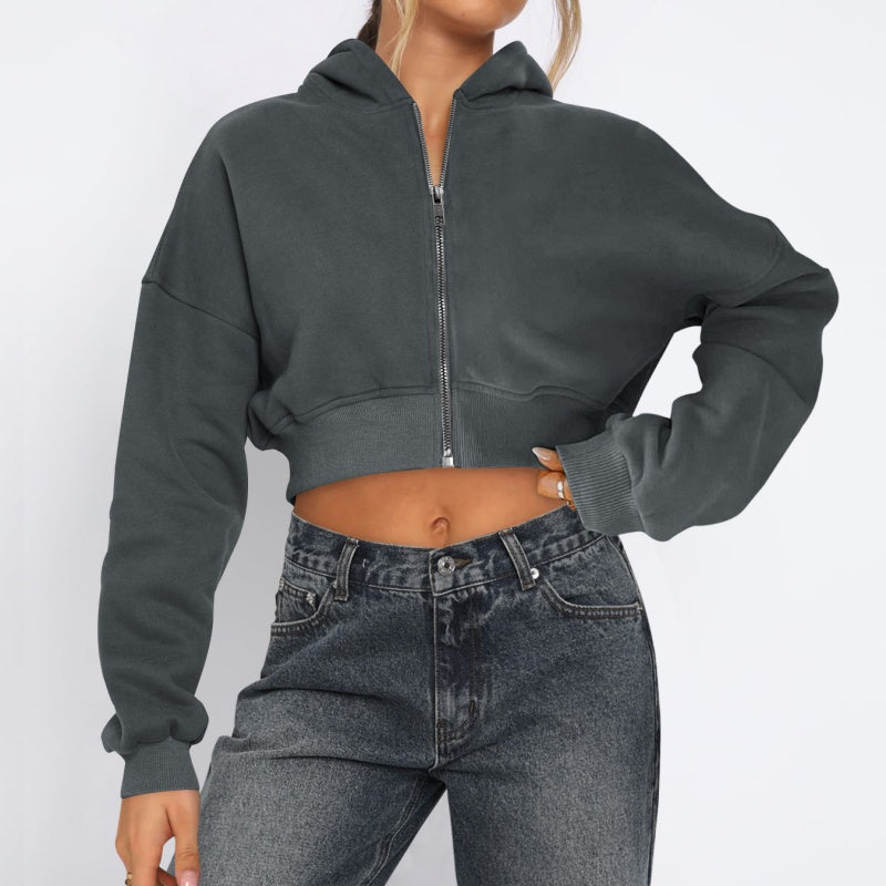 Long-Sleeve Crop Hoodie