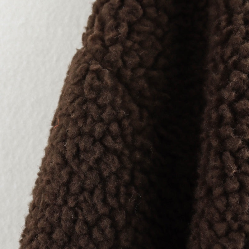 Crewneck Lamb Fleece Sleeve Jacket