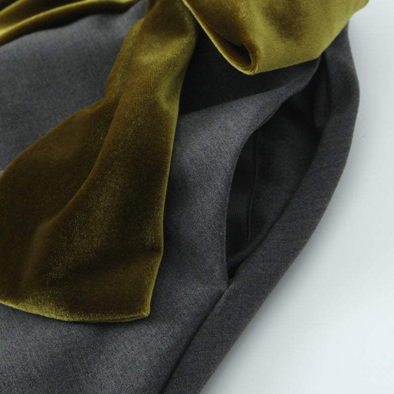 Velvet Bow-Detail Bubble Mini Skirt