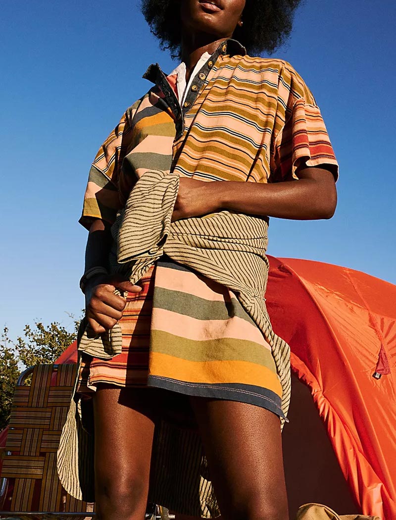 Striped Patchwork Oversized Mini Dress