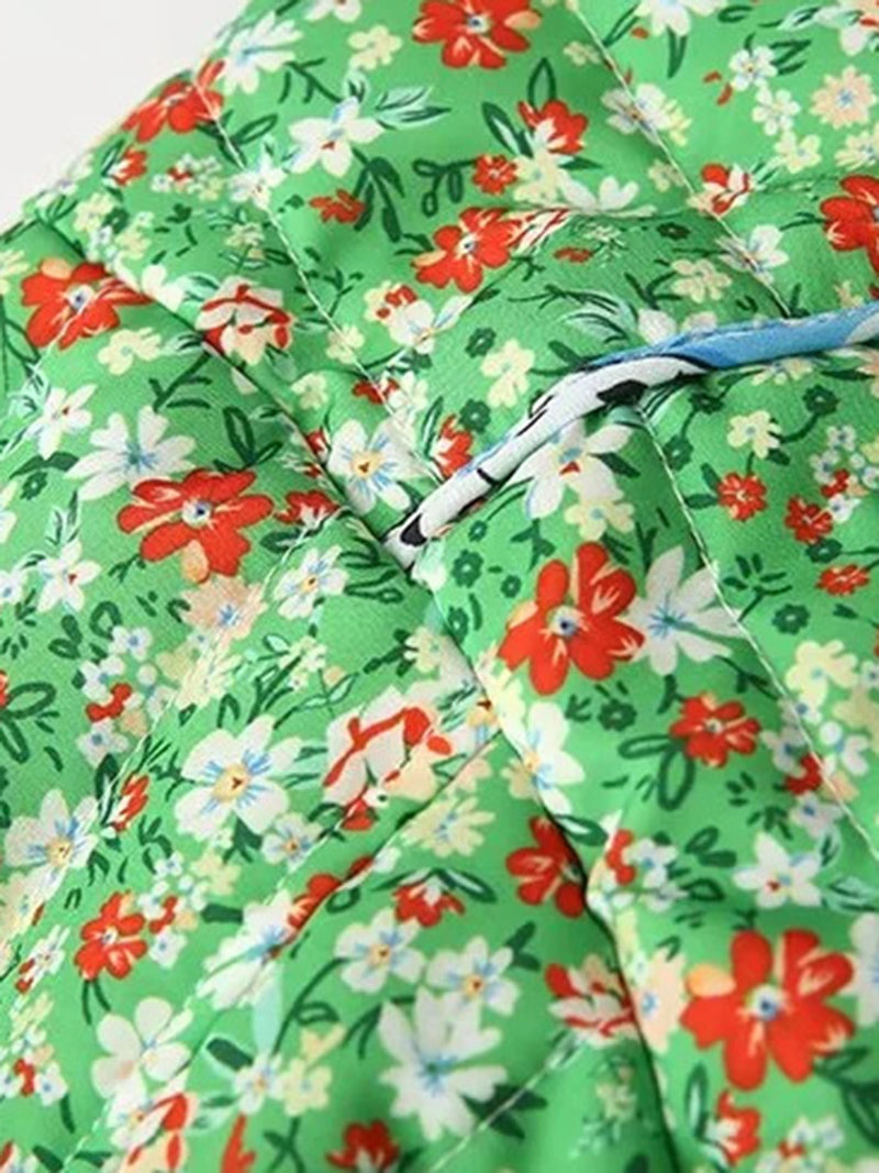 Patchwork Button-Up Quilted Jacket