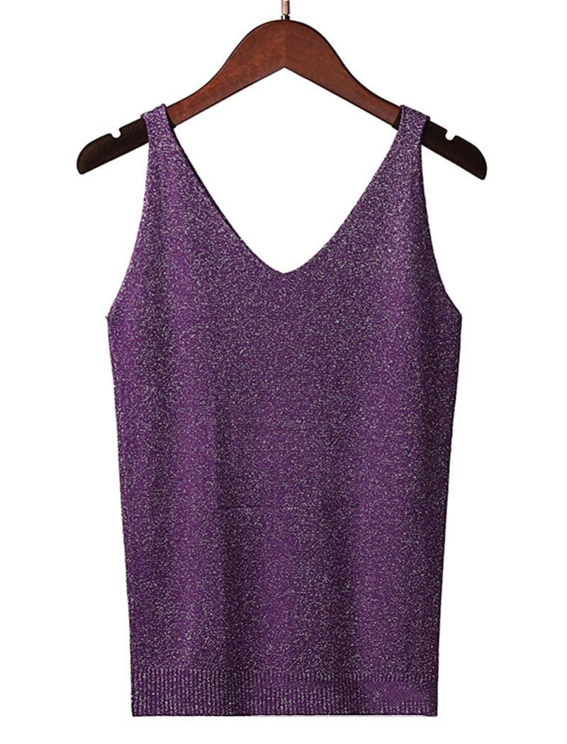 Glitter V-Neck Cami Top