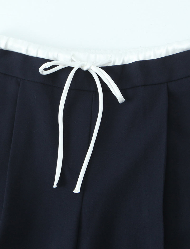 High-Waisted Wide Leg Drawstring Pants
