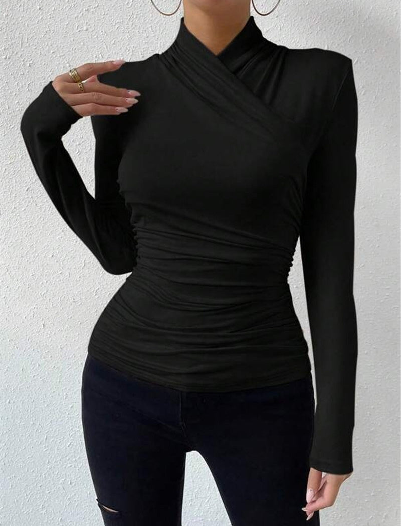 Cross-Wrap Long Sleeve Top