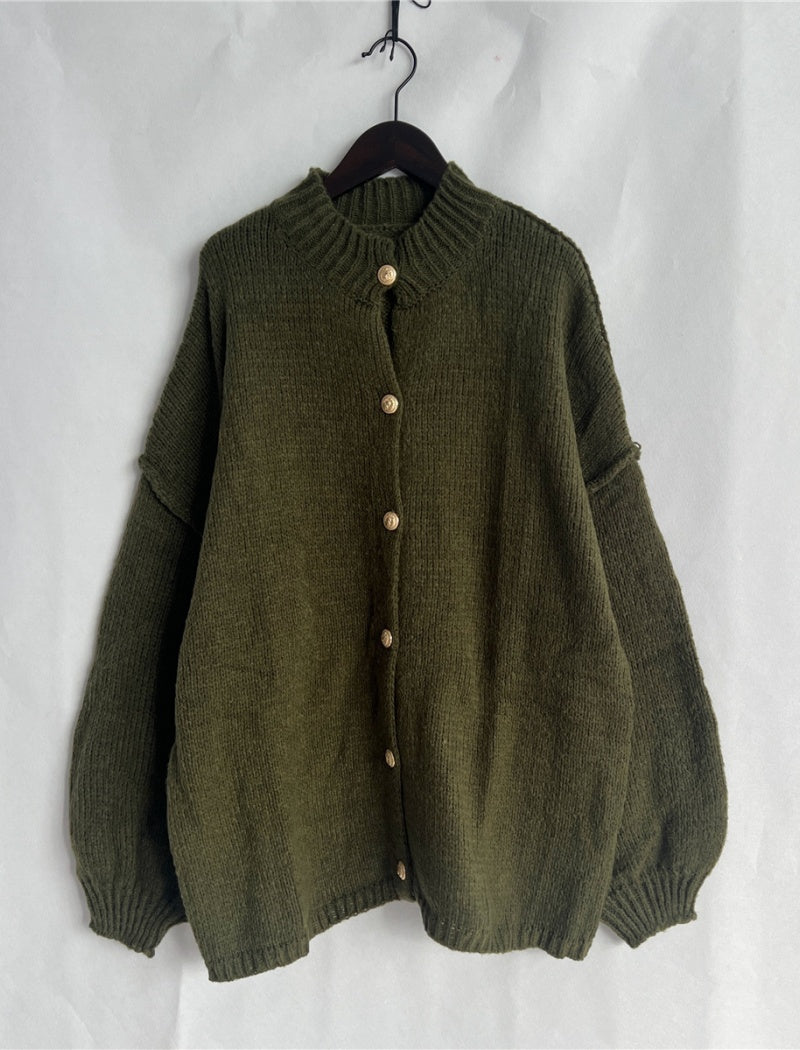 Button-Up Oversized Knit Cardigan