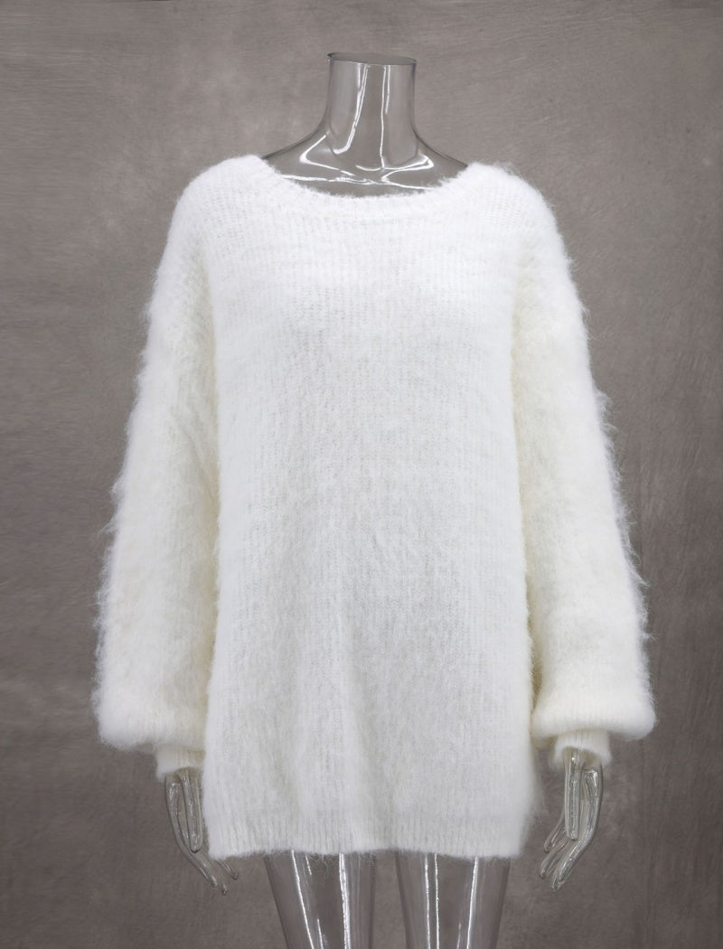 Backless Fuzzy Sleeveless Sweater