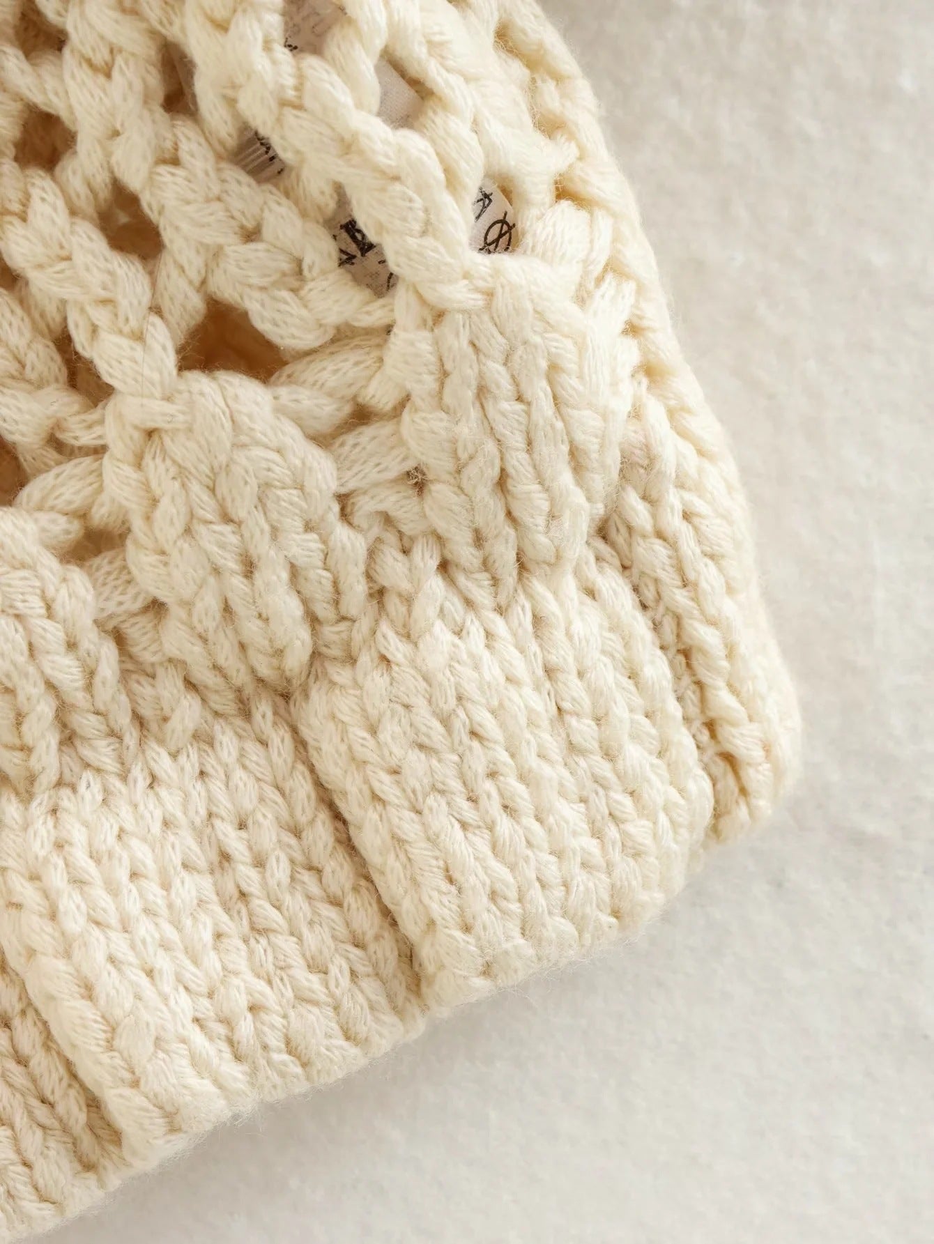 Cropped Eyelet Sweater