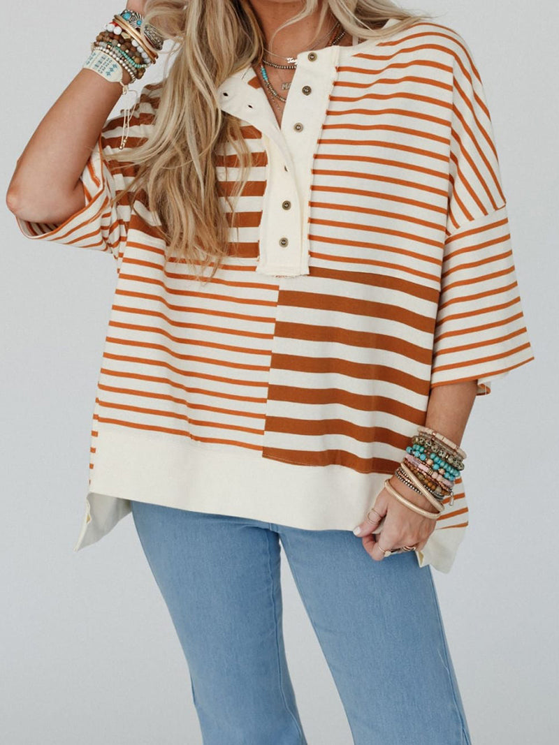 Striped Button-Up Top