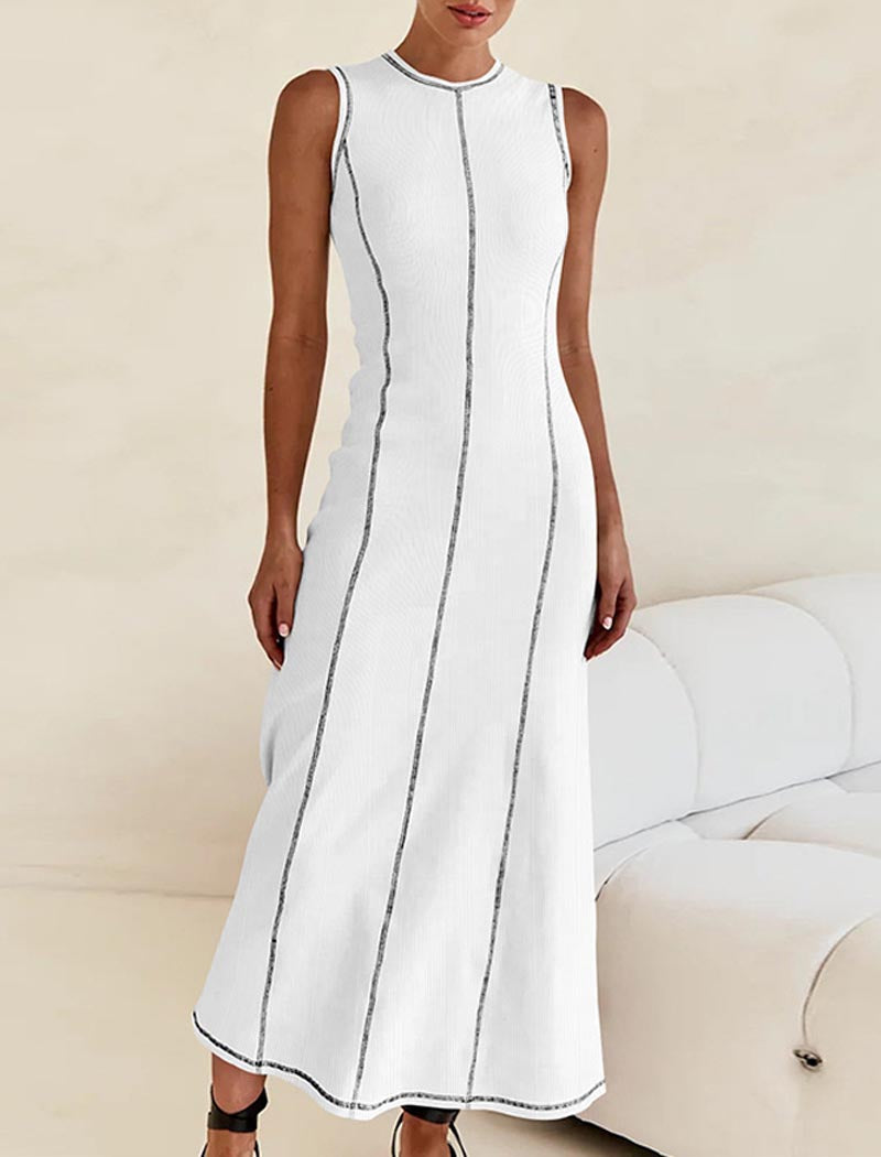Sleeveless Fitted Midi Dress