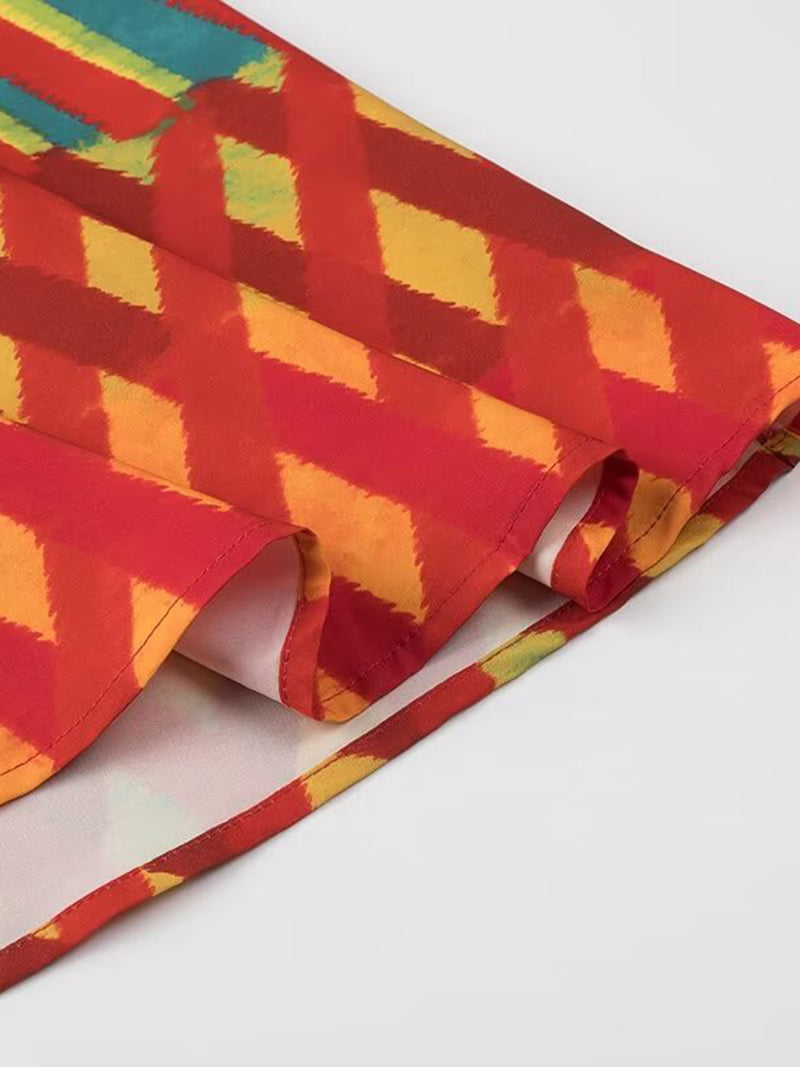 Geometric Print Maxi Cami Dress