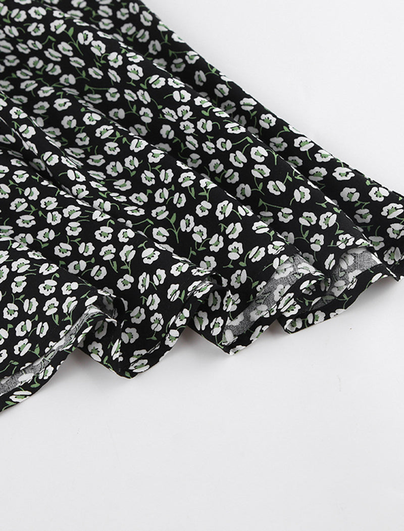 Puff Sleeve Floral Mini Dress