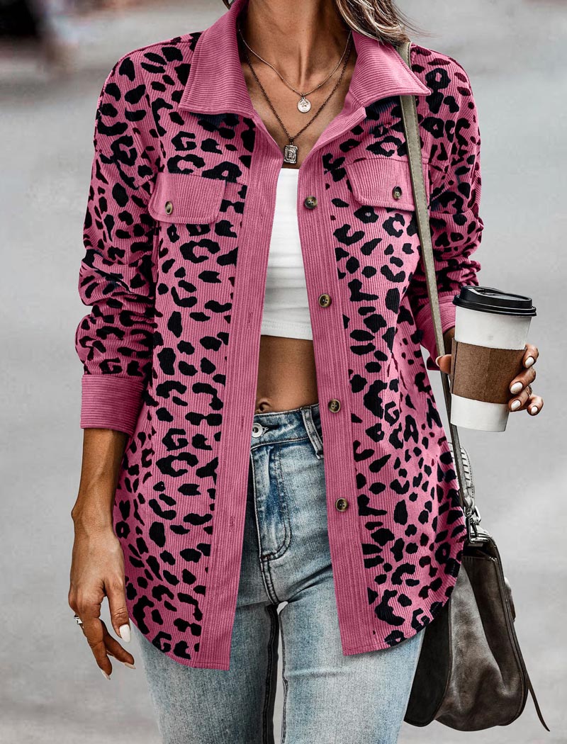 Button-Up Leopard Print Jacket