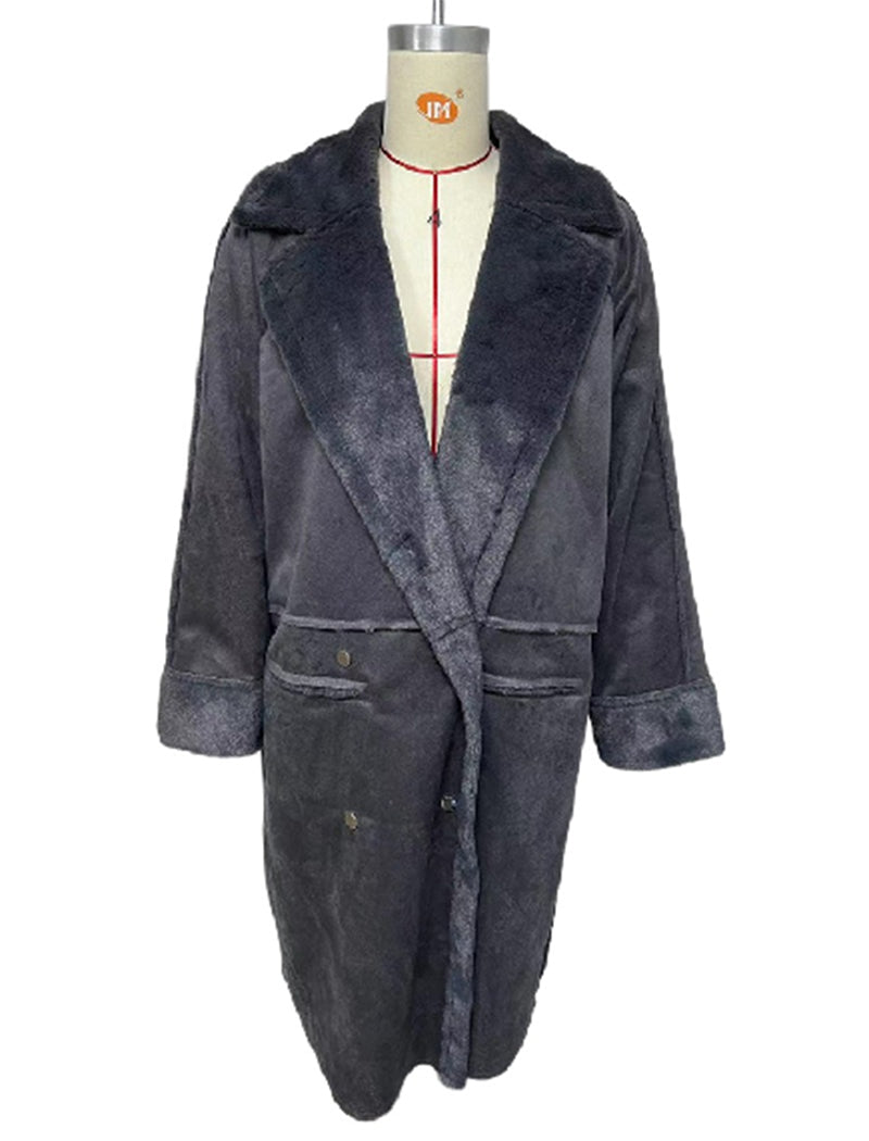 Shearling-Lined Oversized Coat