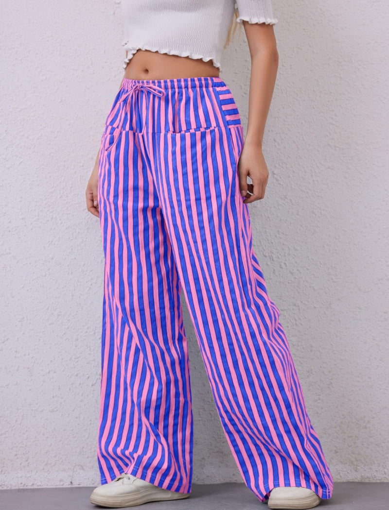 High-Waisted Striped Lounge Pants