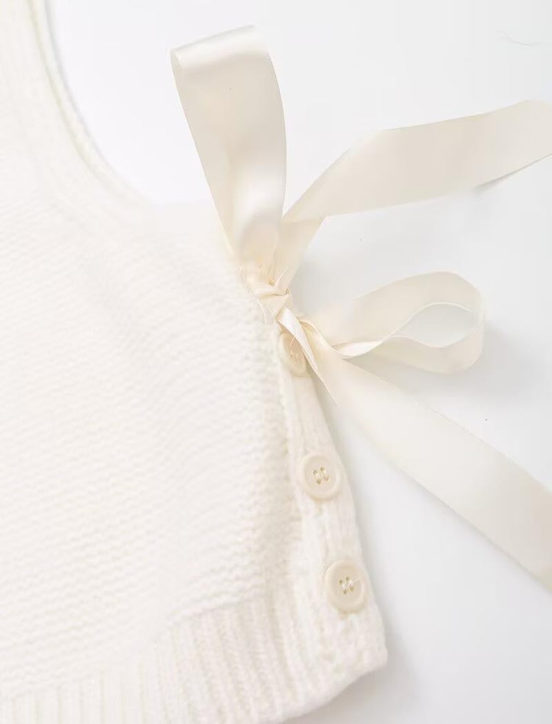 Knit Bows Sleeveless Vest