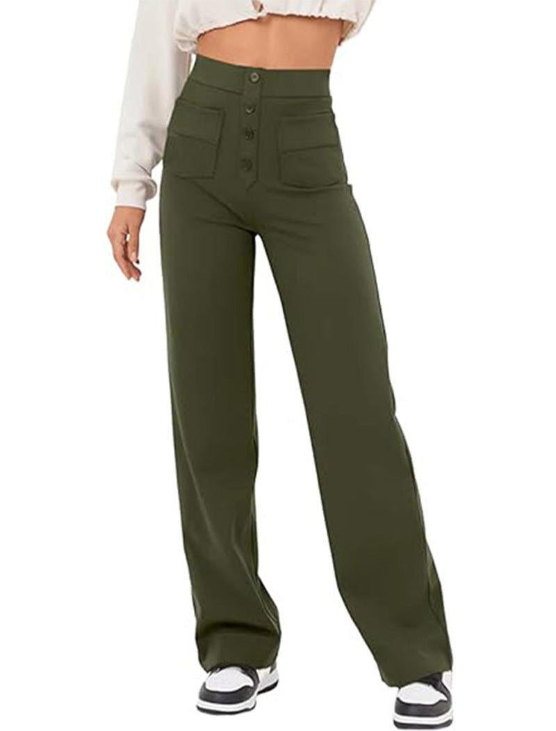 High-Rise Buttoned Pants