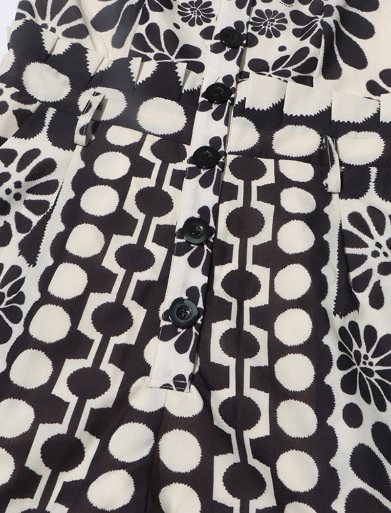 Floral Print Romper with Waist Tie