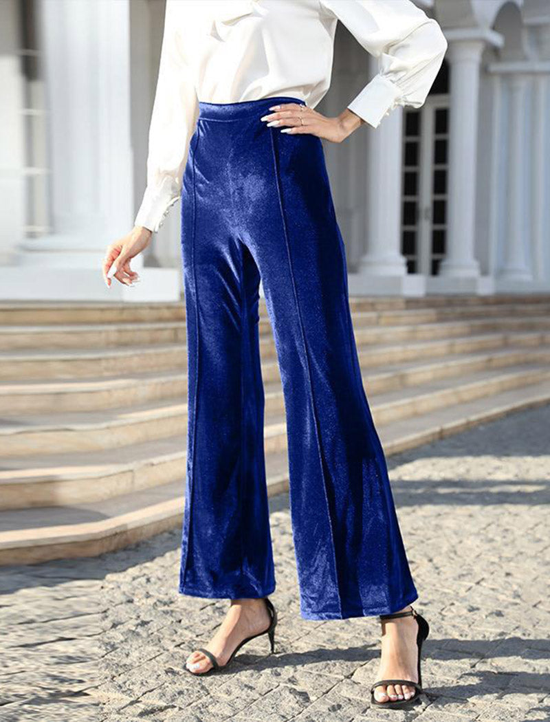 Velvet High Waist Flare Pants