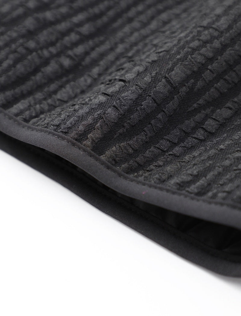 Black Tie-up Feather Jacket