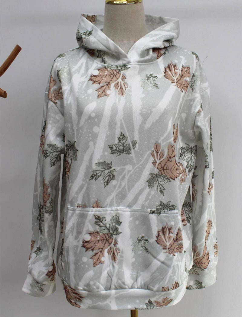 Oversized Camo Print Hoodie