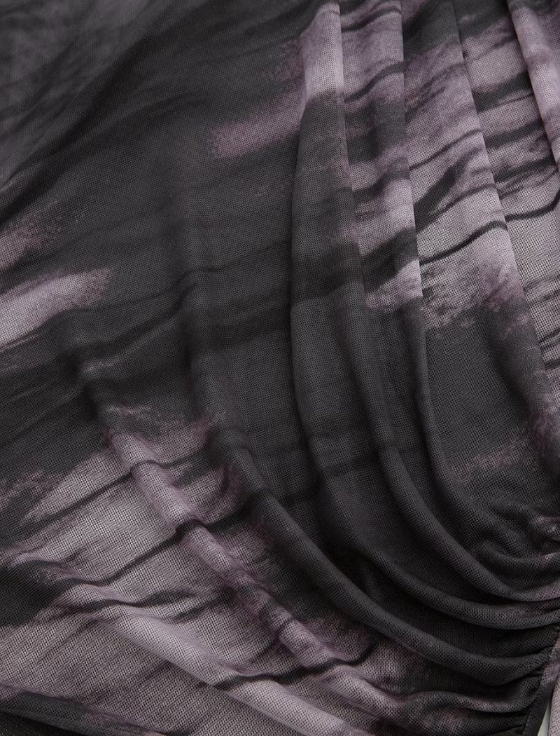 Tie-Dye Sheer Long Sleeve Top