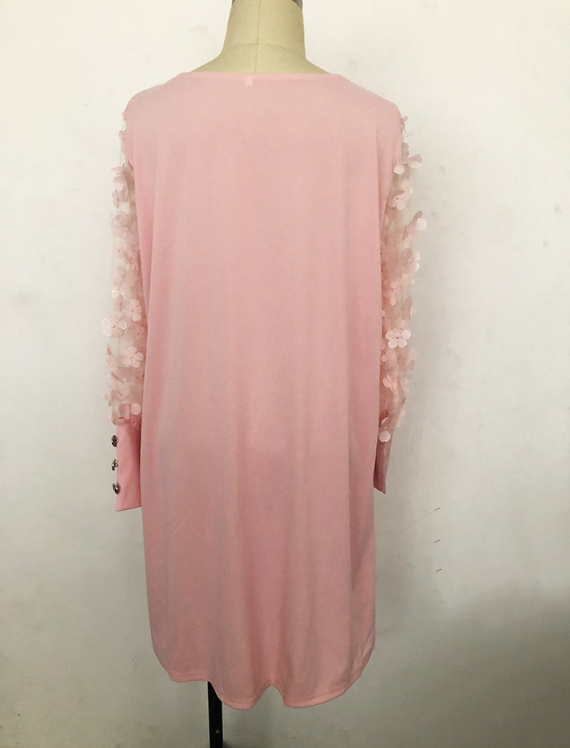 Floral Sleeve A-Line Mini Dress