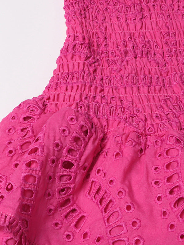 U-Neck Sleeveless Ruffle Mini Dress