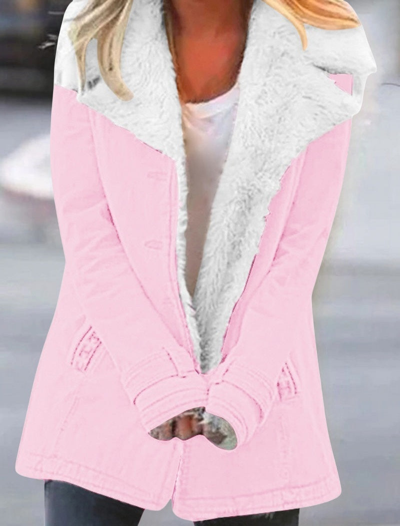 Fleece Lined Button-Up Coat