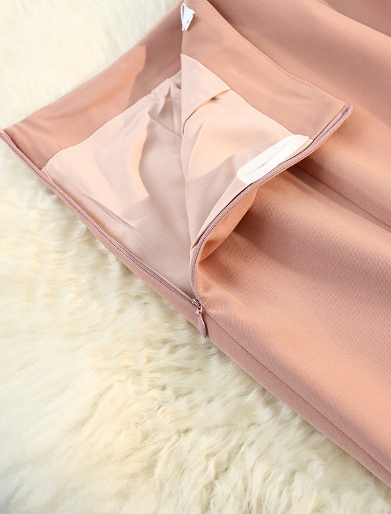 High-Waist Flared Midi Skirt