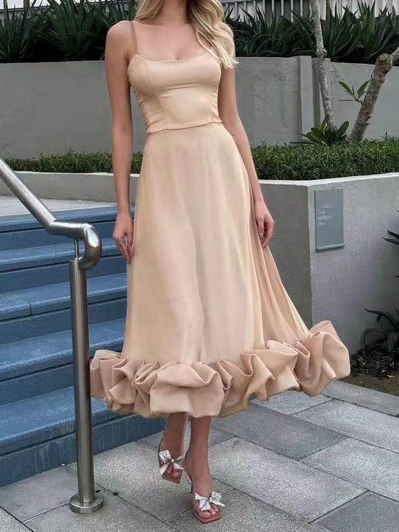 Cami Flared 3D Floral A-Line Dress