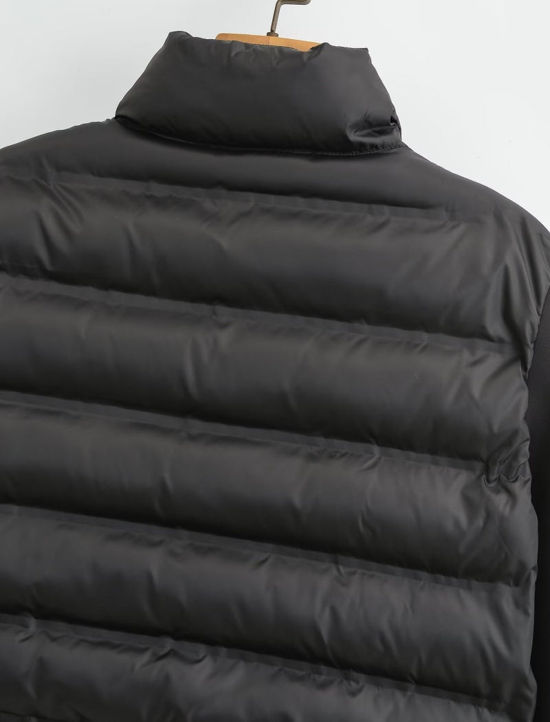 Cropped Puffer Jacket with Zipper